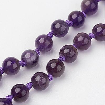 Amethyst Beaded and Gemstone Beaded Necklaces NJEW-P148-01-1