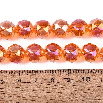 Electroplate Transparent Glass Beads Strands EGLA-ZX001-01A-04-1