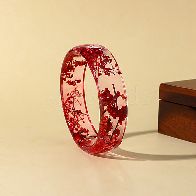 Transparent Resin Dried Flower Inner Bangles for Women WG388AF-02-1
