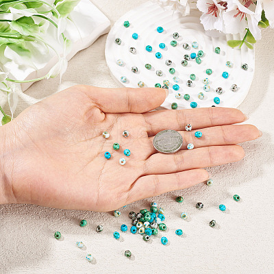 480Pcs 4 Colors Picasso Glass Seed Beads SEED-TA0001-07B-1
