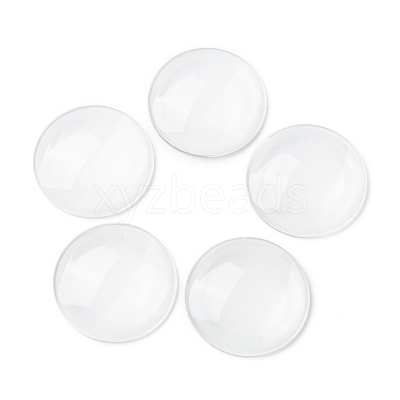 Transparent Glass Cabochons GGLA-R026-45mm-1