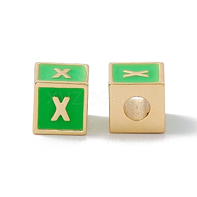 Rack Plating Brass Enamel Beads KK-B060-04G-02X-1
