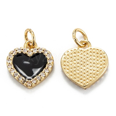 Brass Micro Pave Clear Cubic Zirconia Pendants ZIRC-M115-43G-E-1