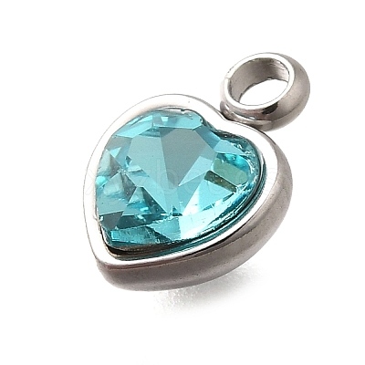 304 Stainless Steel with Rhinestone Pendants STAS-Q346-01P-03-1