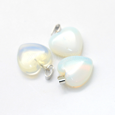 Heart Opalite Pendants G-Q371-10-1