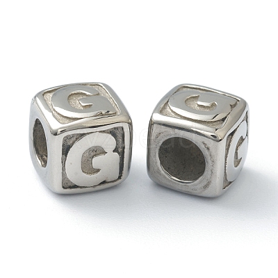 Tarnish Resistant 304 Stainless Steel European Beads STAS-H145-01G-P-1