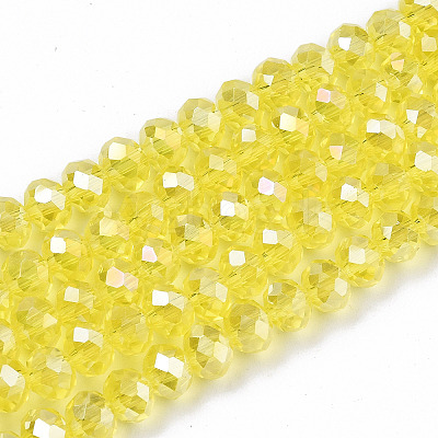 Electroplate Glass Beads Strands EGLA-A044-T6mm-B29-1