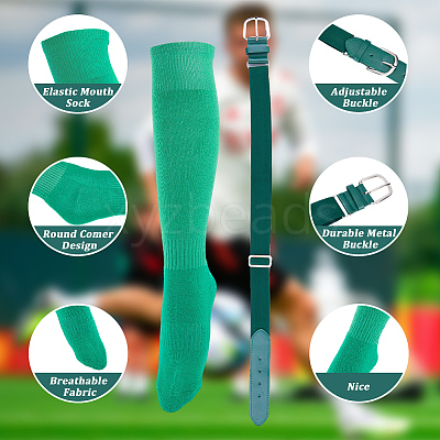 1 Pair Polycotton Solid Color Football Socks AJEW-CL0001-33D-1