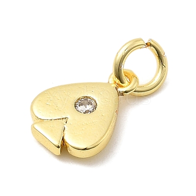 Brass Micro Pave Cubic Zirconia Charms KK-C139-08G-1