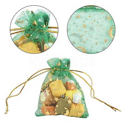 50Pcs Rectangle Organza Drawstring Bags CON-YW0001-90-1