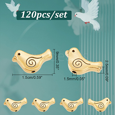120Pcs Tibetan Style Alloy Beads TIBEB-NB0001-35-1