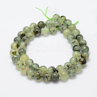 Natural Prehnite Beads Strands LS-G-P322-48-8mm-1