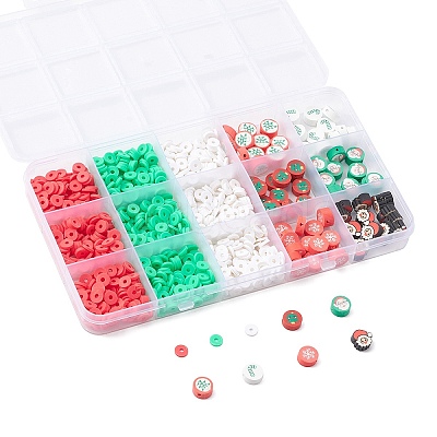 9 Style Christmas Handmade Polymer Clay Beads CLAY-YW0001-91-1