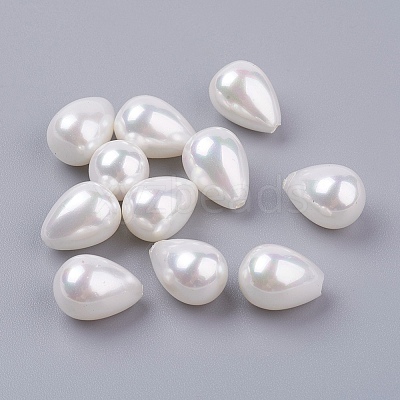 Shell Pearl Half Drilled Beads X-BSHE-G017-11x8mm-17-1