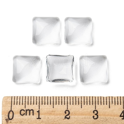 Transparent Clear Glass Square Cabochons GGLA-A001-10mm-1