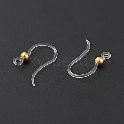Transparent Resin Earring Hooks RESI-G050-01G-1