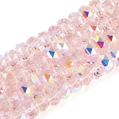 Electroplate Transparent Glass Beads Strands EGLA-N022-04A-D14-1