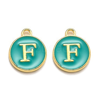 Golden Plated Alloy Enamel Charms ENAM-Q437-15F-1