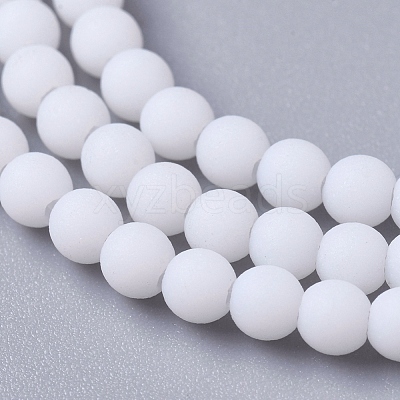 Frosted Opaque Glass Bead Strands FGLA-G002-A11-1