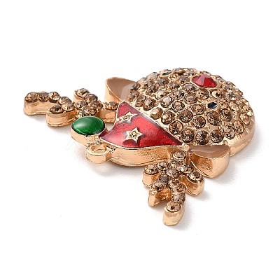 Christmas Zinc Alloy Rhinestone Pendnats PALLOY-K008-02A-KCG-1