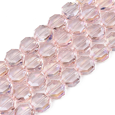 Electroplate Transparent Glass Beads Strands EGLA-N002-27-C01-1