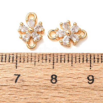 Brass Pave Clear Cubic Zirconia Connector Charms CU-CBAEC99-15G-1
