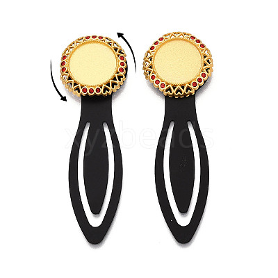 Alloy & Iron Bookmark Cabochon Settings PALLOY-N184-04G-1