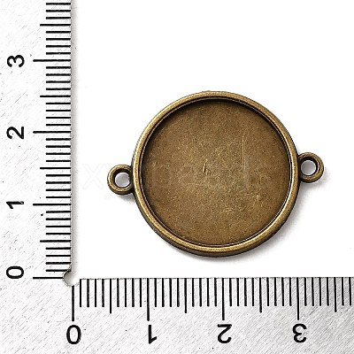 Flat Round Two-Sided Alloy Cabochon Connector Settings X-PALLOY-N0087-05AB-NF-1
