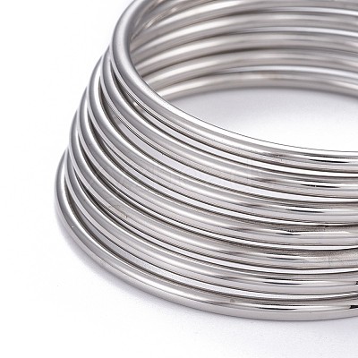 7Pcs 201 Stainless Steel Plain Bangle Sets for Women BJEW-L664-022C-P02-1