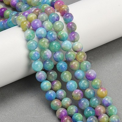 Natural Dyed White Jade Beads Strands G-NH0045-01C-1