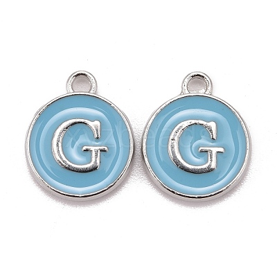 Platinum Plated Alloy Enamel Charms ENAM-S118-04G-P-1