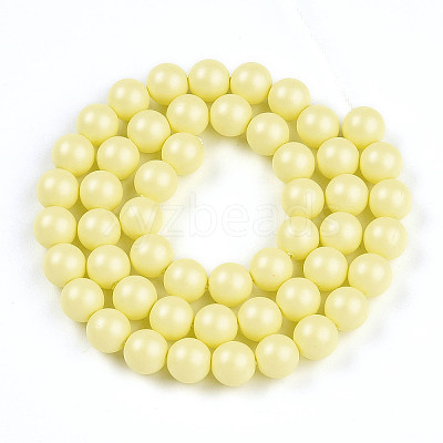 Baking Paint Pearlized Glass Pearl Bead Strands HY-N002-8mm-B03-1