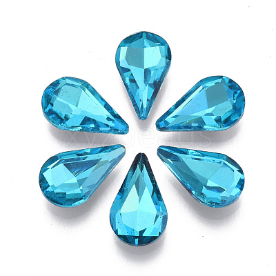 Pointed Back Glass Rhinestone Cabochons RGLA-T081-8x13mm-12-1