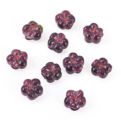10Pcs Transparent Handmade Bumpy Lampwork Beads LAMP-TADJ0001-48A-1