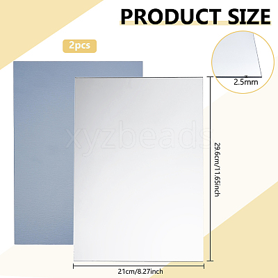 2 Sheets Rectangle Acrylic Sheet AJEW-BC0011-38A-1