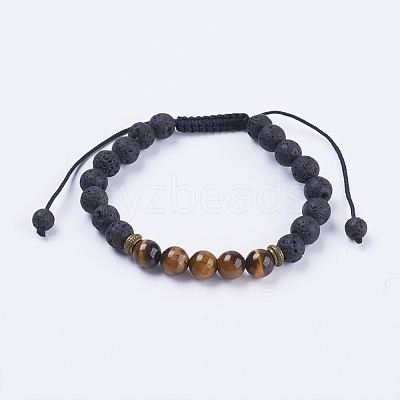 Adjustable Nylon Cord Braided Bead Bracelets BJEW-F308-57G-1