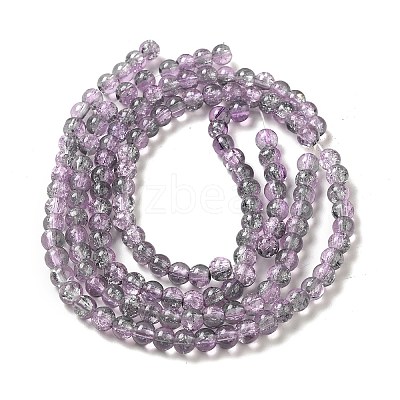 Spray Painted Crackle Glass Beads Strands CCG-Q002-6mm-02-1