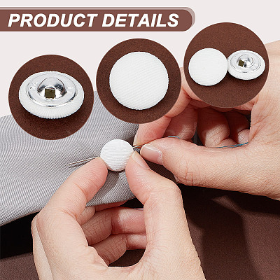 100Pcs Cloth Shank Buttons BUTT-NB0001-72B-1