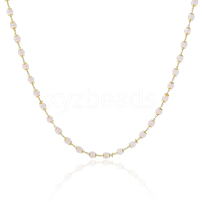 Handmade Glass Faceted Rondelle Beaded Chains CHC-CJ0001-73-1