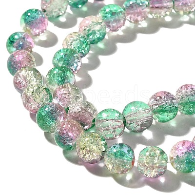 Crackle Glass Beads Strands CCG-C002-8mm-07-1