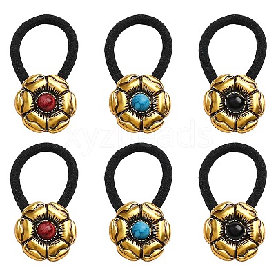 6Pcs 3 Colors Alloy Hair Ties DIY-CY0001-80A-1
