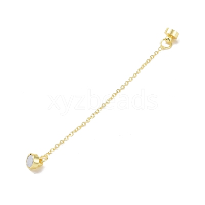 Brass Magnetic Clasp with Cable Safety Chain KK-F839-035G-1
