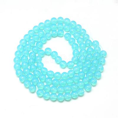 Baking Paint Glass Beads Strands DGLA-Q023-6mm-DB19-1