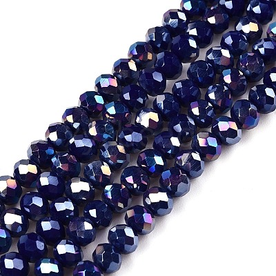 Electroplate Glass Beads Strands EGLA-A044-P4mm-B07-1
