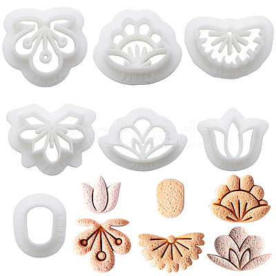 7Pcs 7 Styles Flower & Oval Resin Clay Cutters DIY-CP0010-34-1