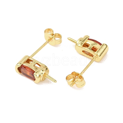 Brass Micro Pave Cubic Zirconia Earring Findings KK-D226-10G-02-1