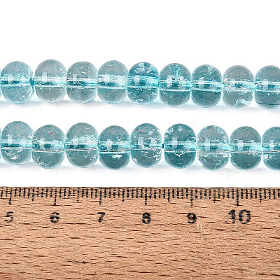 Crackle Transparent Glass Beads Strands GLAA-N074-02B-10-1
