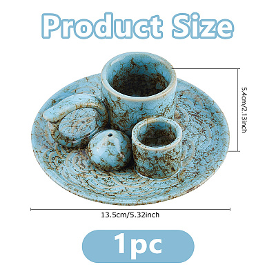 Porcelain Incense Burners Holder AJEW-WH0696-685-1