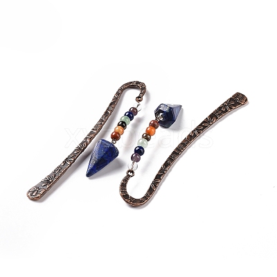 Natural Lapis Lazuli Bookmark AJEW-C025-01E-1