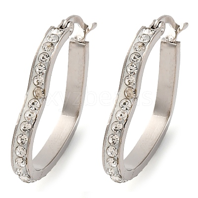 304 Stainless Steel Heart Hoop Earrings EJEW-S242-01P-B-1